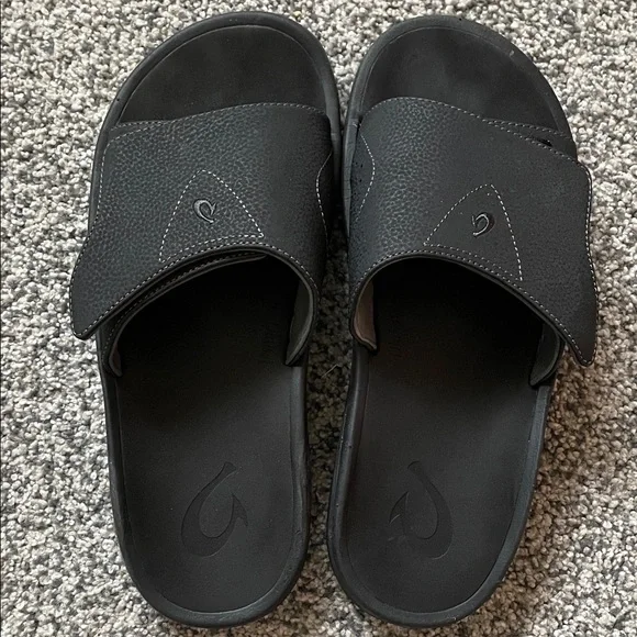 OluKai | Shoes | Olukai Mens Black Slide Sandals Size 2 